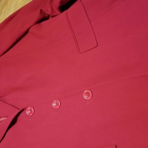 Talbots 3 Button Jacket beautiful Wool Ruby color lined sz 20. - Picture 2 of 10